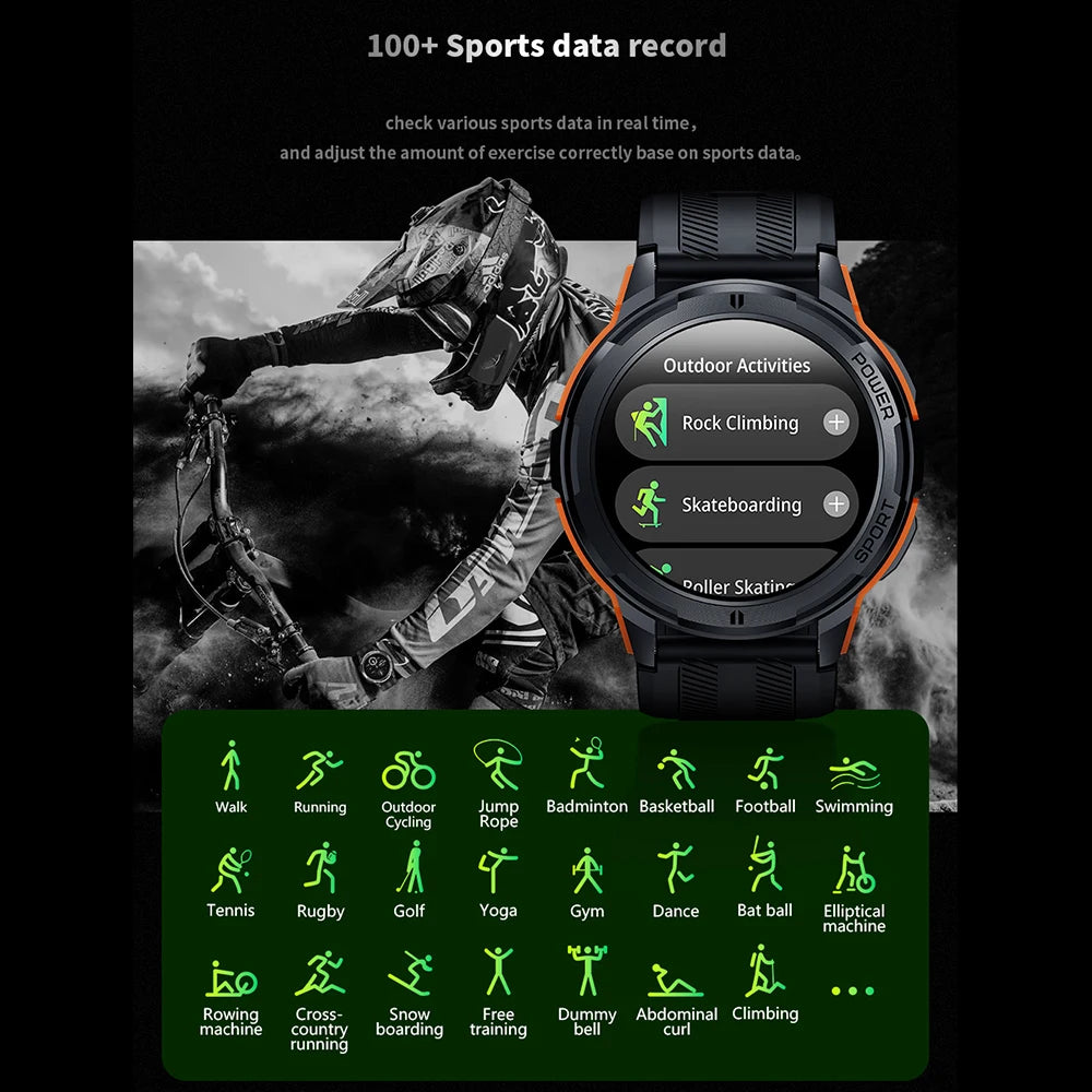 ⌚ Smartwatch SKMEI 2025 🧠💪 Tela AMOLED 1.43” 🔋 Bateria até 22 dias | Monitor de Saúde 🩺 + Chamadas Bluetooth 📞 + Tela Dividida 🔄 | IP68 à Prova d’Água 💦 | Estilo Esportivo Masculino 🏃♂️