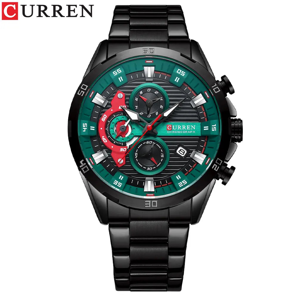 ⌚ Relógio Curren 8402 Masculino Aço Inoxidável – Cronógrafo e Data Automática