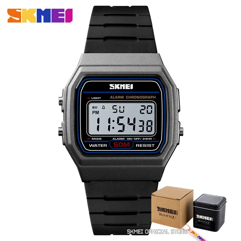 ⌚ Relógio Feminino Digital SKMEI 1412 💖 Estilo Esportivo & Casual | Display LED 🌟 | Alarme, Cronômetro e Mais ⏱️ | À Prova D’água 5ATM 💦
