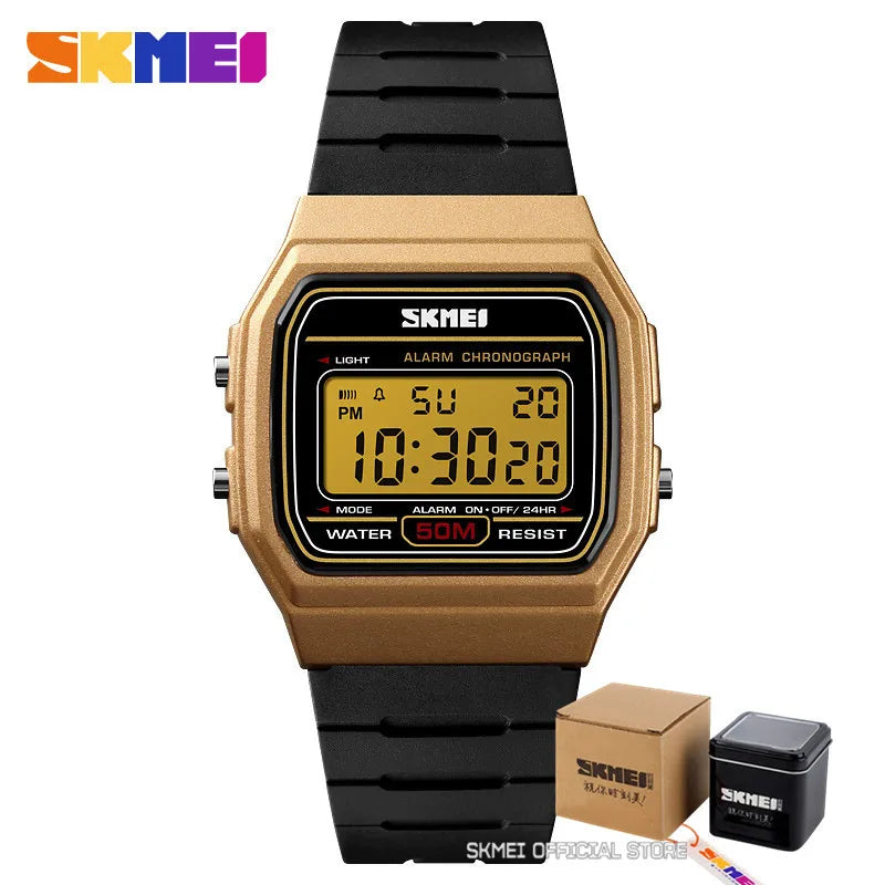 ⌚ Relógio Feminino Digital SKMEI 1412 💖 Estilo Esportivo & Casual | Display LED 🌟 | Alarme, Cronômetro e Mais ⏱️ | À Prova D’água 5ATM 💦