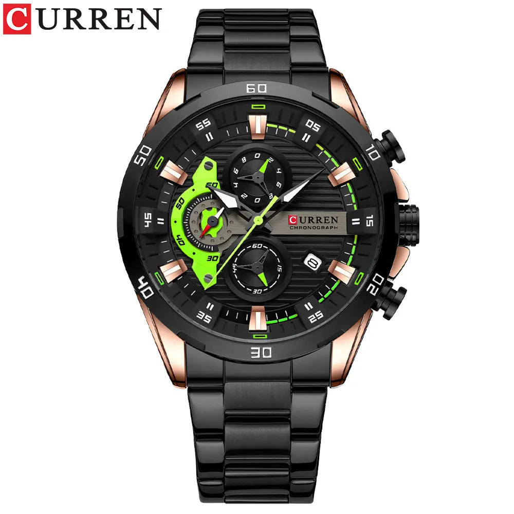 ⌚ Relógio Curren 8402 Masculino Aço Inoxidável – Cronógrafo e Data Automática