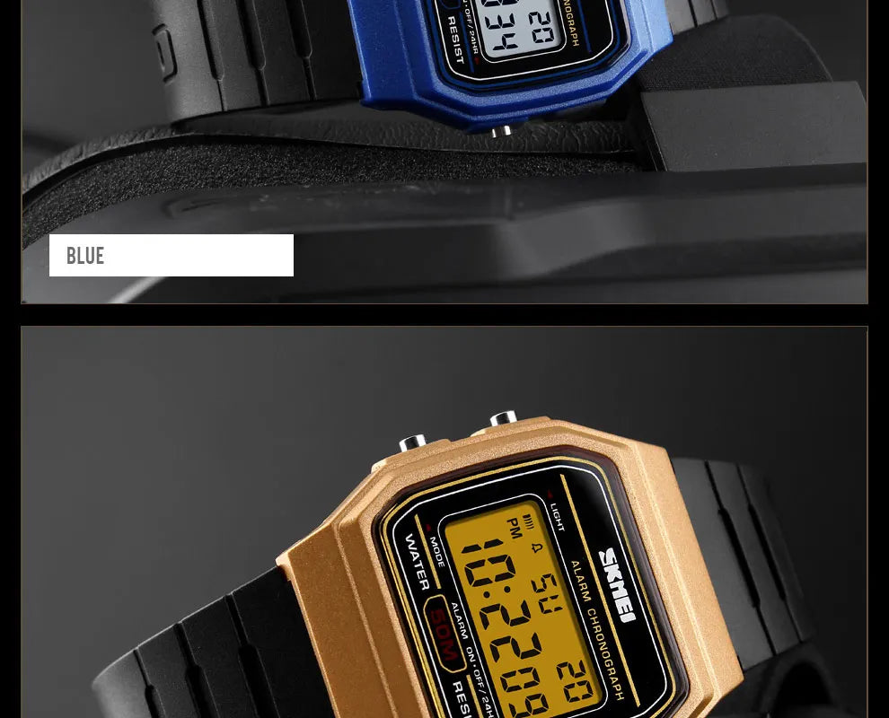 ⌚ Relógio Feminino Digital SKMEI 1412 💖 Estilo Esportivo & Casual | Display LED 🌟 | Alarme, Cronômetro e Mais ⏱️ | À Prova D’água 5ATM 💦