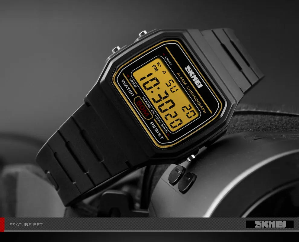 ⌚ Relógio Feminino Digital SKMEI 1412 💖 Estilo Esportivo & Casual | Display LED 🌟 | Alarme, Cronômetro e Mais ⏱️ | À Prova D’água 5ATM 💦