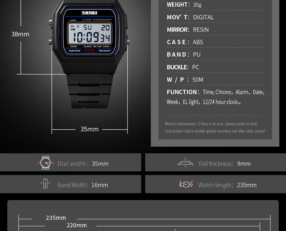 ⌚ Relógio Feminino Digital SKMEI 1412 💖 Estilo Esportivo & Casual | Display LED 🌟 | Alarme, Cronômetro e Mais ⏱️ | À Prova D’água 5ATM 💦