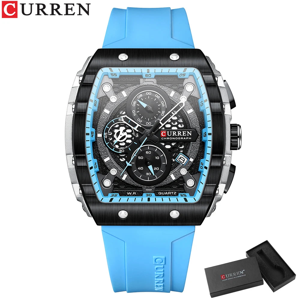 Relógio Curren 8442 Quartzo Silicone Moda 3ATM