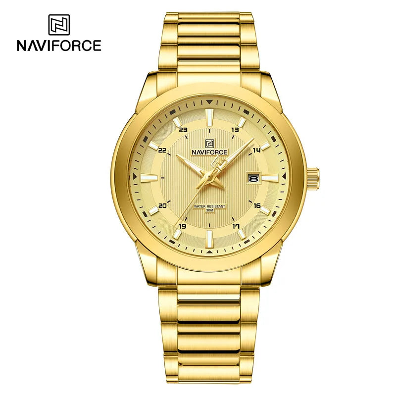 ⌚ Relógio NAVIFORCE 8029 Quartzo Aço Inoxidável Esporte 3ATM