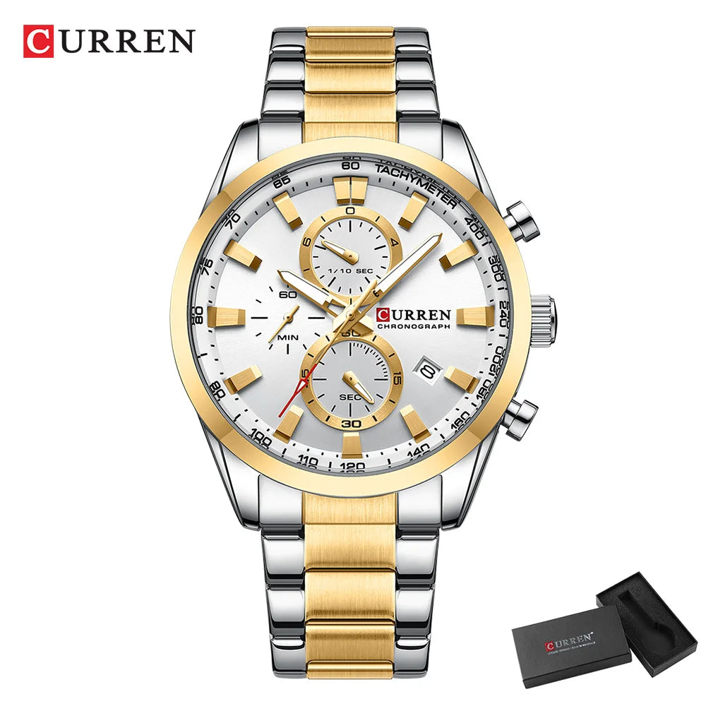 ⌚ Relógio Curren 8445 Moda e Casual Cronógrafo Quartzo 3ATM
