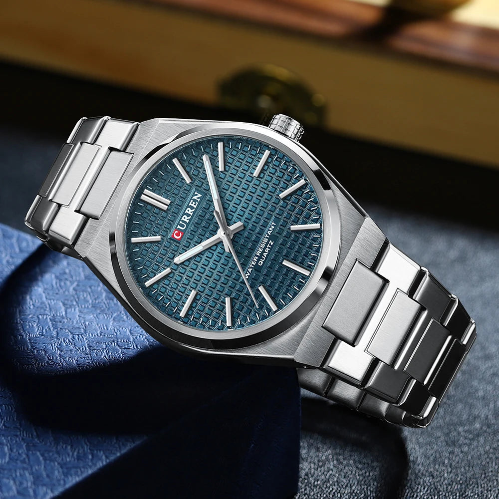 ⌚Relógio CURREN 8439 Masculino ⌚ Estilo Clássico com Ponteiros Luminosos