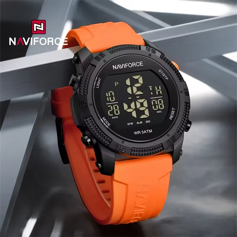 ⌚ Relógio Digital NAVIFORCE NF7104 Esportivo Masculino com Pulseira de Silicone – 5ATM