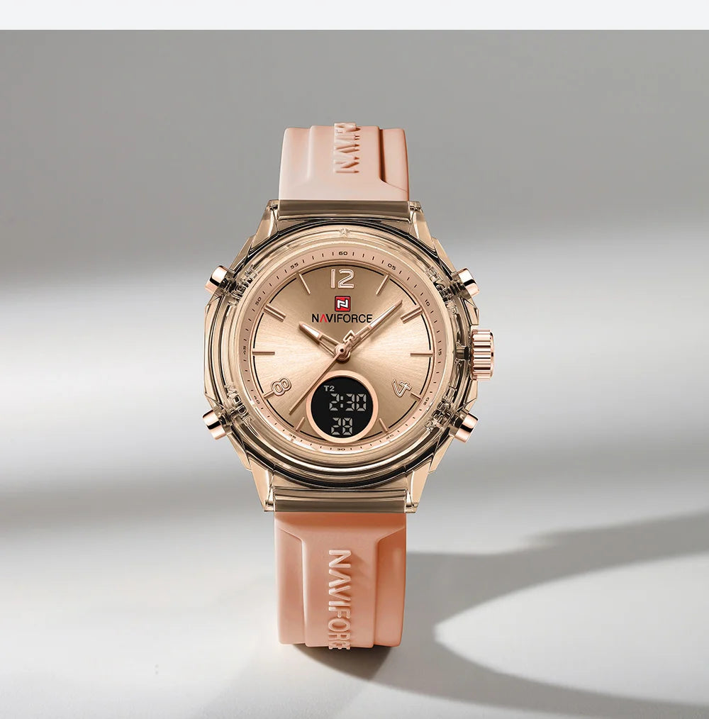 ⌚💖Relógio Feminino NAVIFORCE NF7109 – Esportivo, Casual e à Prova d’Água com Alarme e Luz