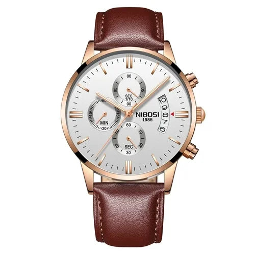 ⌚ Relógio NIBOSI 2309 Masculino Luxo Cronógrafo Multifuncional 3ATM