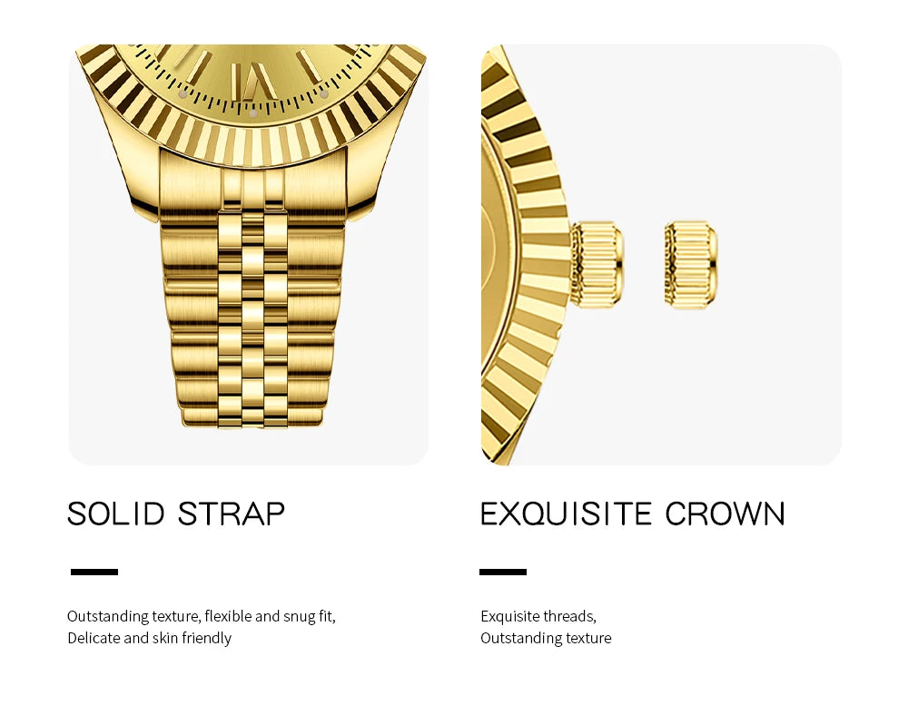 ⌚ Kit 2 Relógios Feminino e Masculino NIBOSI 2678 Casal 💖 Luxo Elegante | Cronógrafo ✨ | Aço Inoxidável 💎 | Estilo e Sofisticação