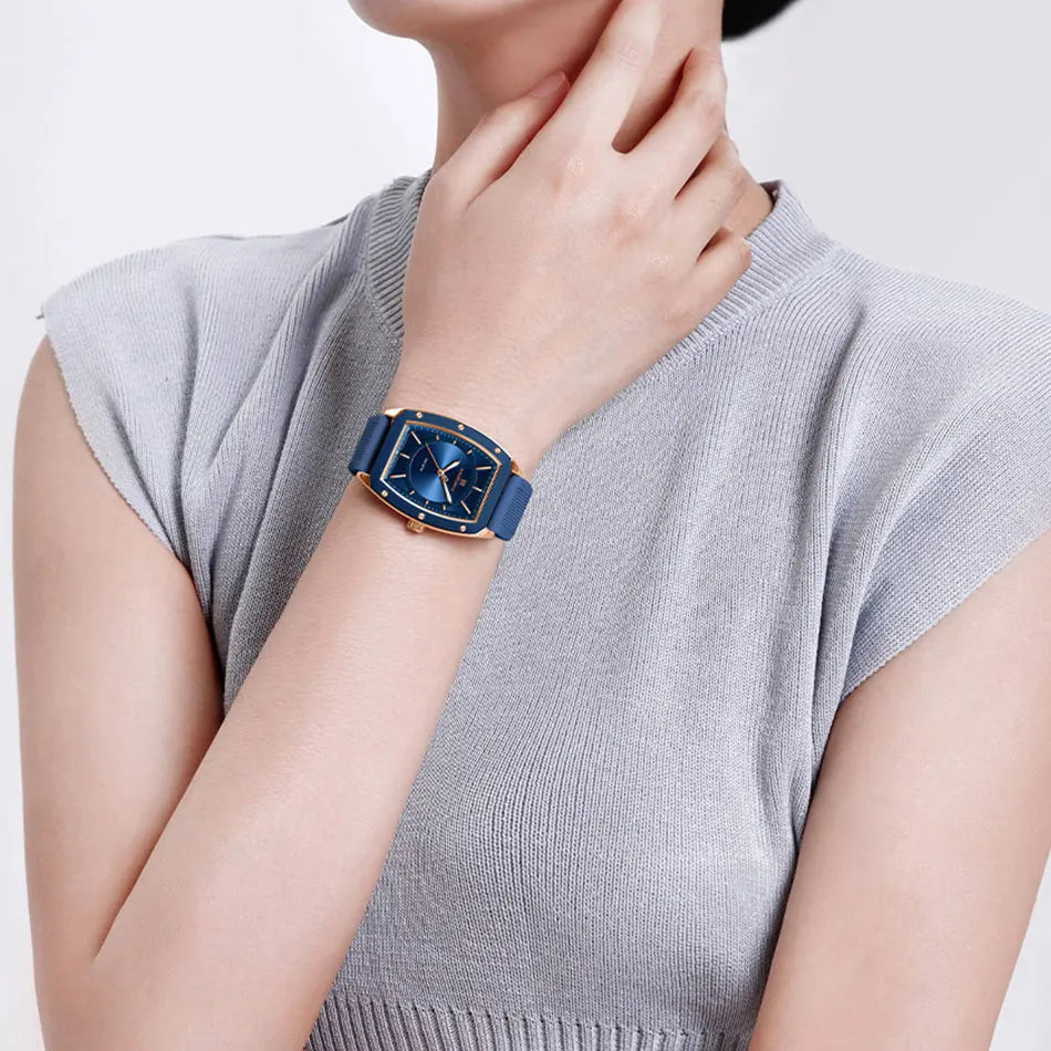 ⌚🌟Relógio Feminino NAVIFORCE NF5049 – Design Moderno e Conforto com Pulseira de Silicone