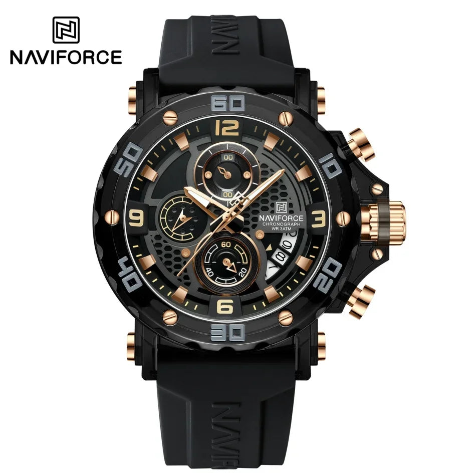 Relógio NAVIFORCE NF7123 Quartzo Silicone Moda 5ATM