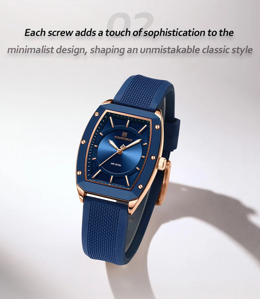 ⌚🌟Relógio Feminino NAVIFORCE NF5049 – Design Moderno e Conforto com Pulseira de Silicone