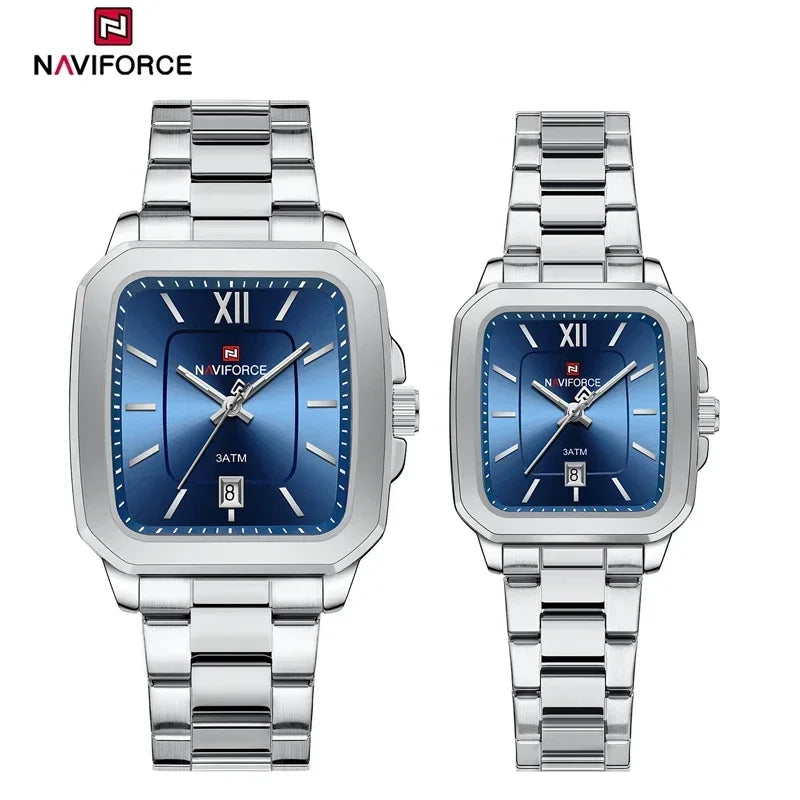 ⌚ Relógio NAVIFORCE NF9239 Casual Aço Inoxidável Quartzo Lovers 3ATM