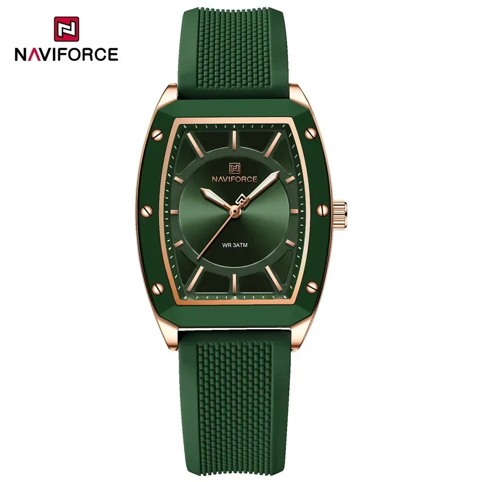 ⌚🌟Relógio Feminino NAVIFORCE NF5049 – Design Moderno e Conforto com Pulseira de Silicone