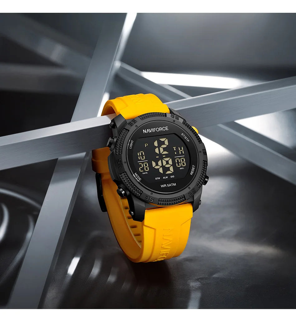 ⌚ Relógio Digital NAVIFORCE NF7104 Esportivo Masculino com Pulseira de Silicone – 5ATM