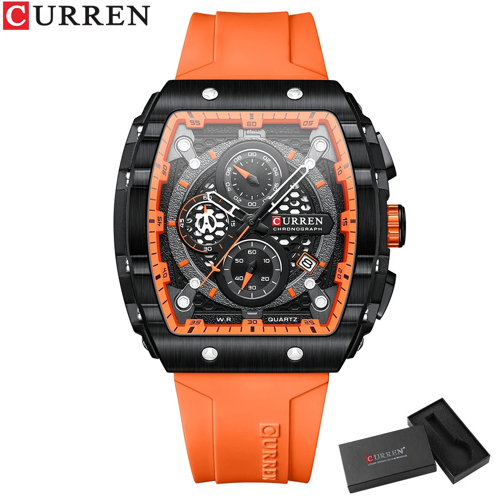 Relógio Curren 8442 Quartzo Silicone Moda 3ATM