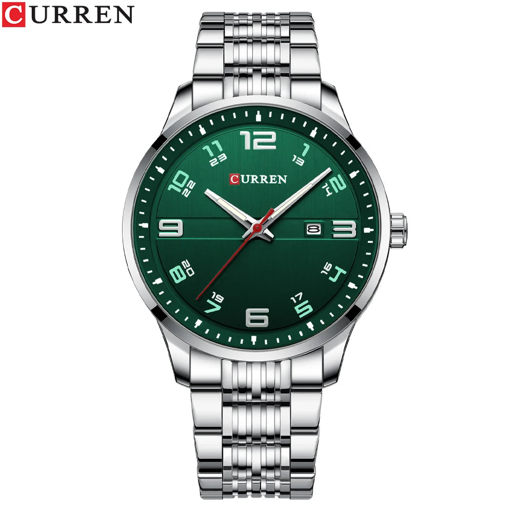 🕰️✨Relógio Masculino CURREN 8411 ⌚ Estilo Moderno e Robusto | Data Automática + Resistente à Água 3ATM