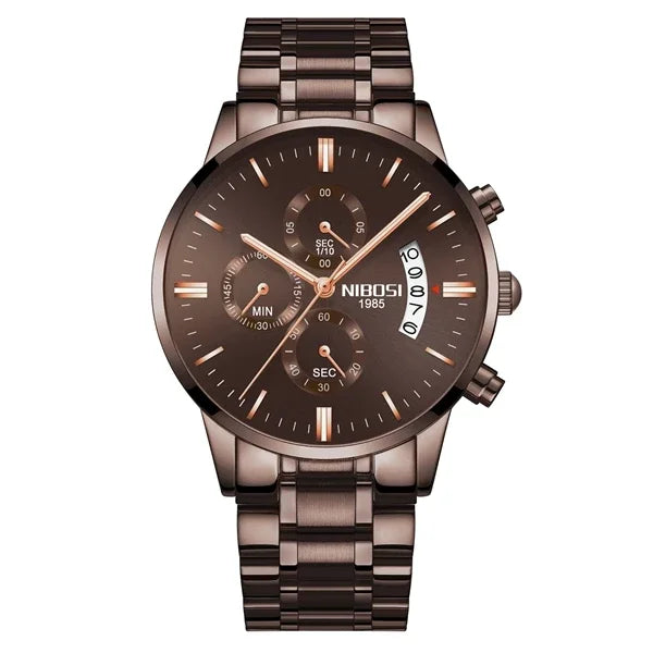⌚ Relógio NIBOSI 2309 Masculino Luxo Cronógrafo Multifuncional 3ATM