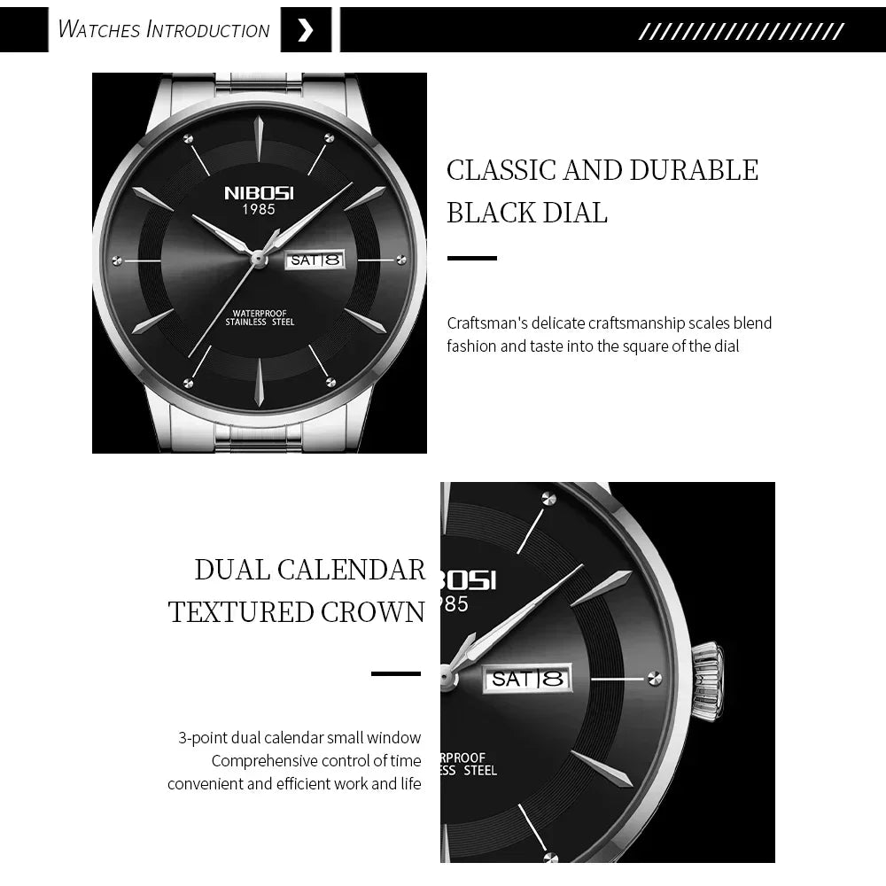 ⌚ Relógio NIBOSI 2607 Masculino Simples e Resistente 3ATM