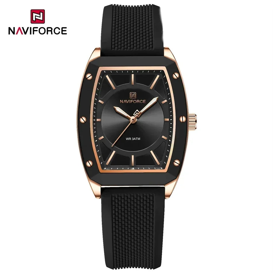 ⌚🌟Relógio Feminino NAVIFORCE NF5049 – Design Moderno e Conforto com Pulseira de Silicone