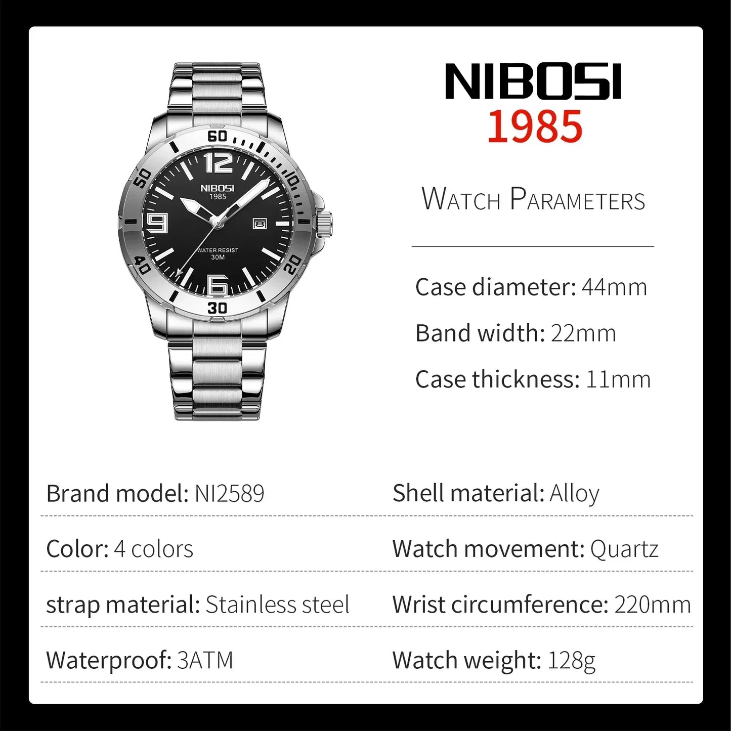 ⌚✨ Relógio Masculino NIBOSI 2589 | Estilo, Precisão e Elegância 🔥💼