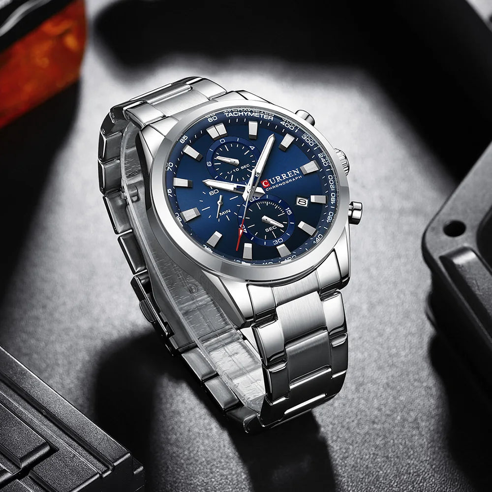 ⌚ Relógio Curren 8445 Moda e Casual Cronógrafo Quartzo 3ATM