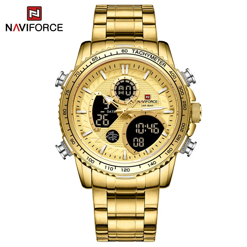 Relógio NAVIFORCE NF9182 Quartzo Digital Aço Inoxidável 3ATM
