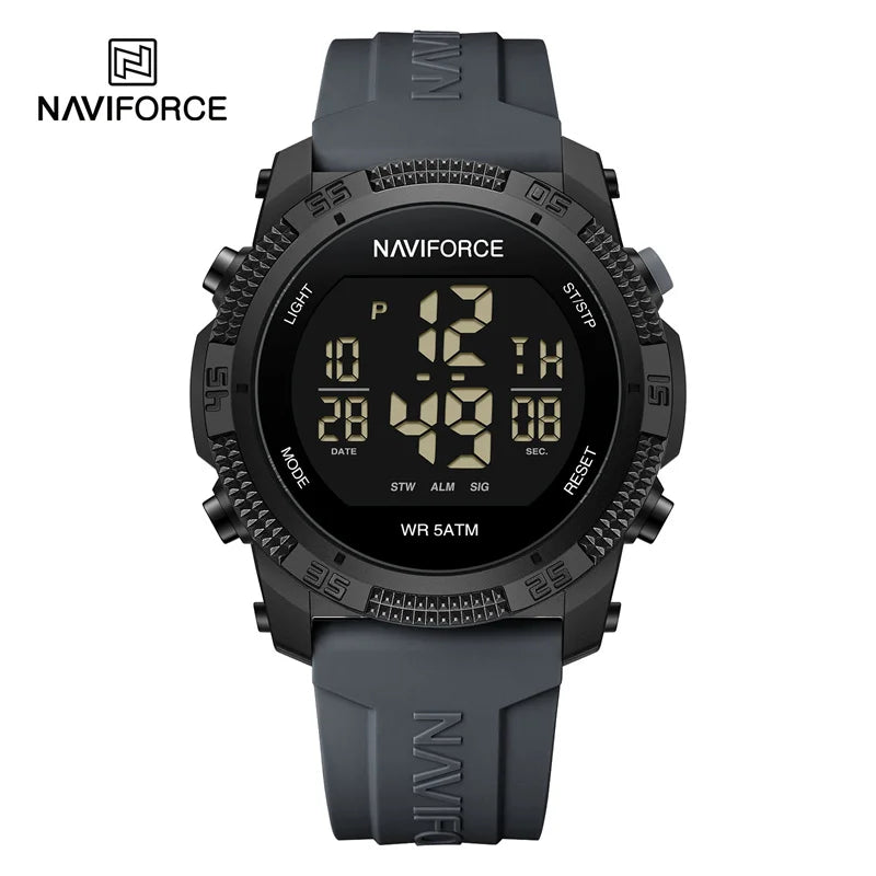 ⌚ Relógio Digital NAVIFORCE NF7104 Esportivo Masculino com Pulseira de Silicone – 5ATM