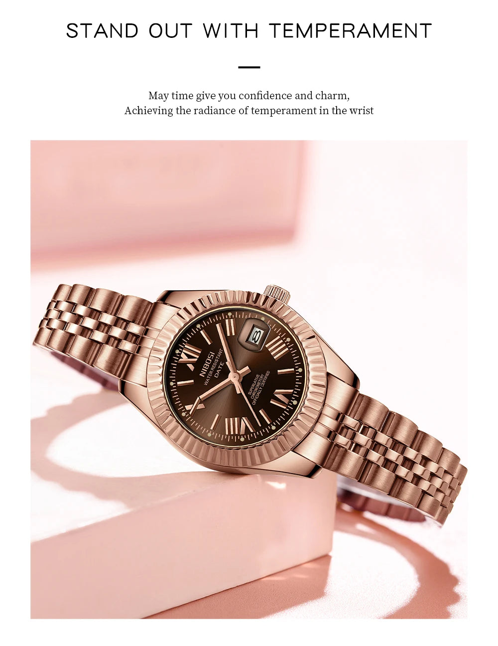 ⌚ Kit 2 Relógios Feminino e Masculino NIBOSI 2678 Casal 💖 Luxo Elegante | Cronógrafo ✨ | Aço Inoxidável 💎 | Estilo e Sofisticação