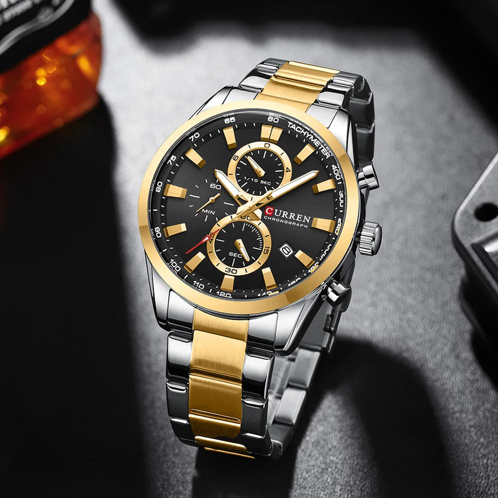 ⌚ Relógio Curren 8445 Moda e Casual Cronógrafo Quartzo 3ATM