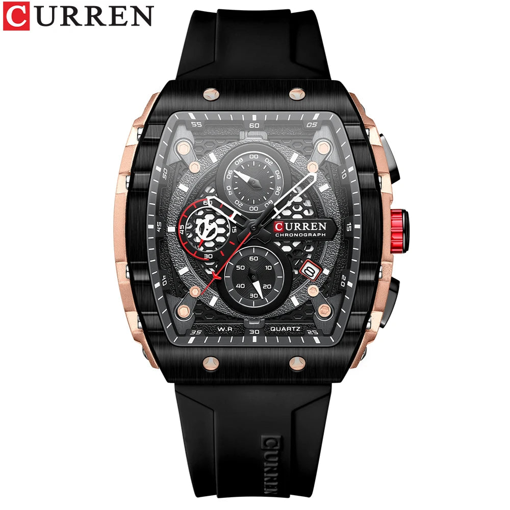 Relógio Curren 8442 Quartzo Silicone Moda 3ATM