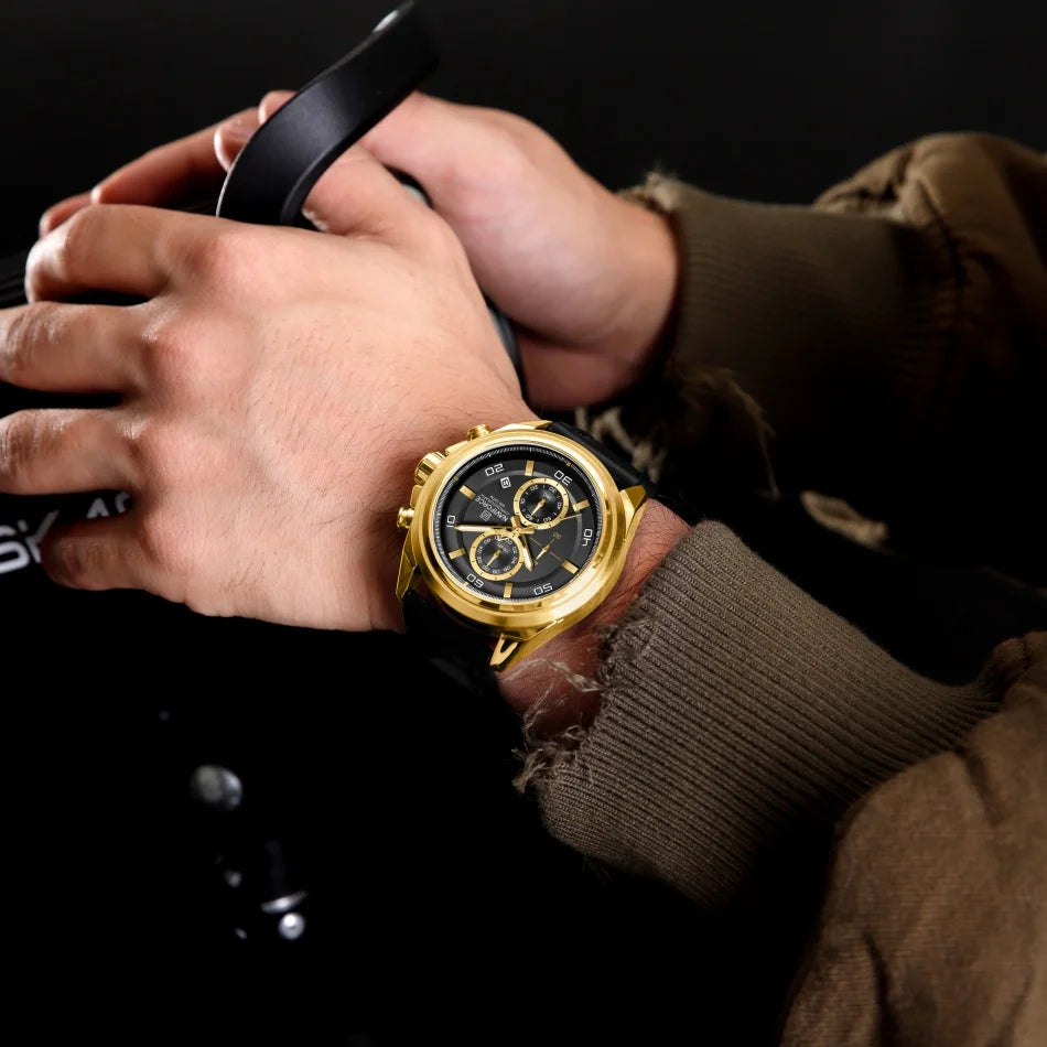 ⌚ Relógio NAVIFORCE NF8075 Masculino Couro – Cronógrafo e Ponteiros Luminosos