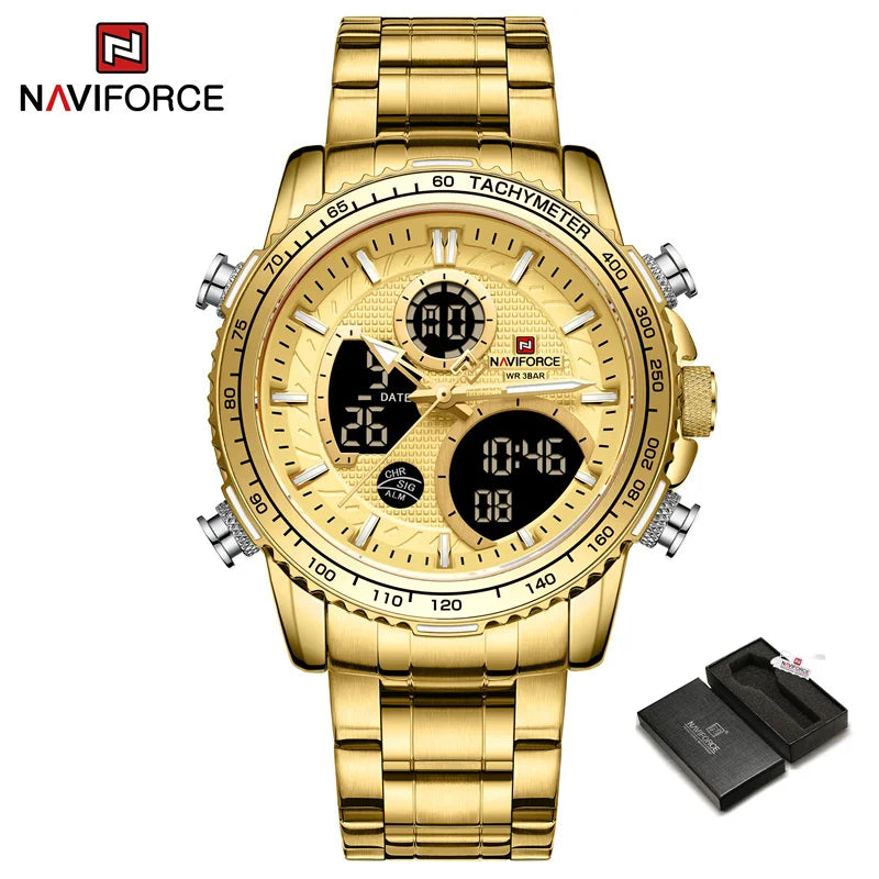 Relógio NAVIFORCE NF9182 Quartzo Digital Aço Inoxidável 3ATM