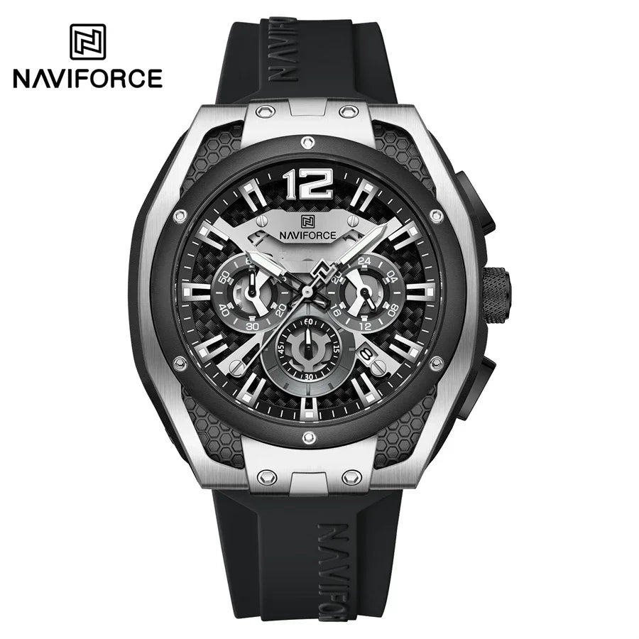 ⌚🔥Relógio Masculino NAVIFORCE NF8063 – Esportivo, Cronógrafo, Pulseira Silicone