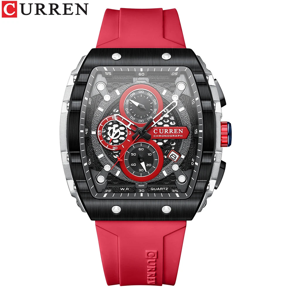 Relógio Curren 8442 Quartzo Silicone Moda 3ATM