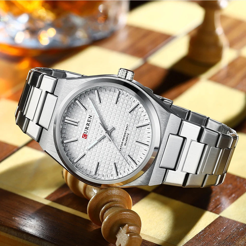 ⌚Relógio CURREN 8439 Masculino ⌚ Estilo Clássico com Ponteiros Luminosos