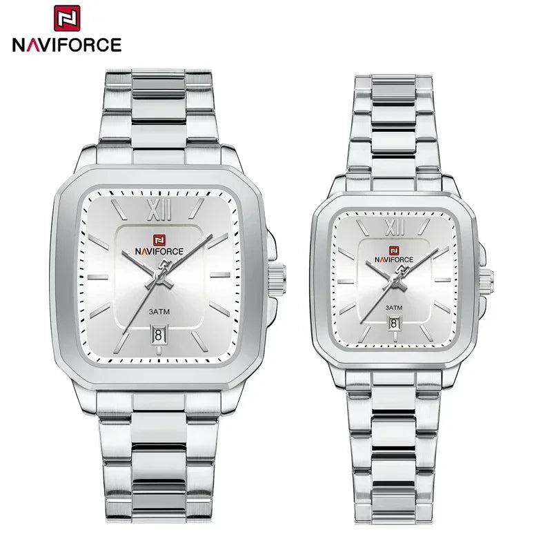 ⌚ Relógio NAVIFORCE NF9239 Casual Aço Inoxidável Quartzo Lovers 3ATM
