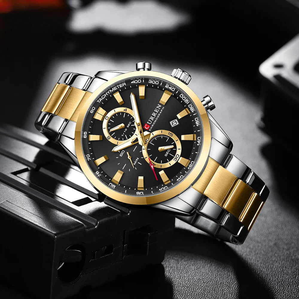 ⌚ Relógio Curren 8445 Moda e Casual Cronógrafo Quartzo 3ATM