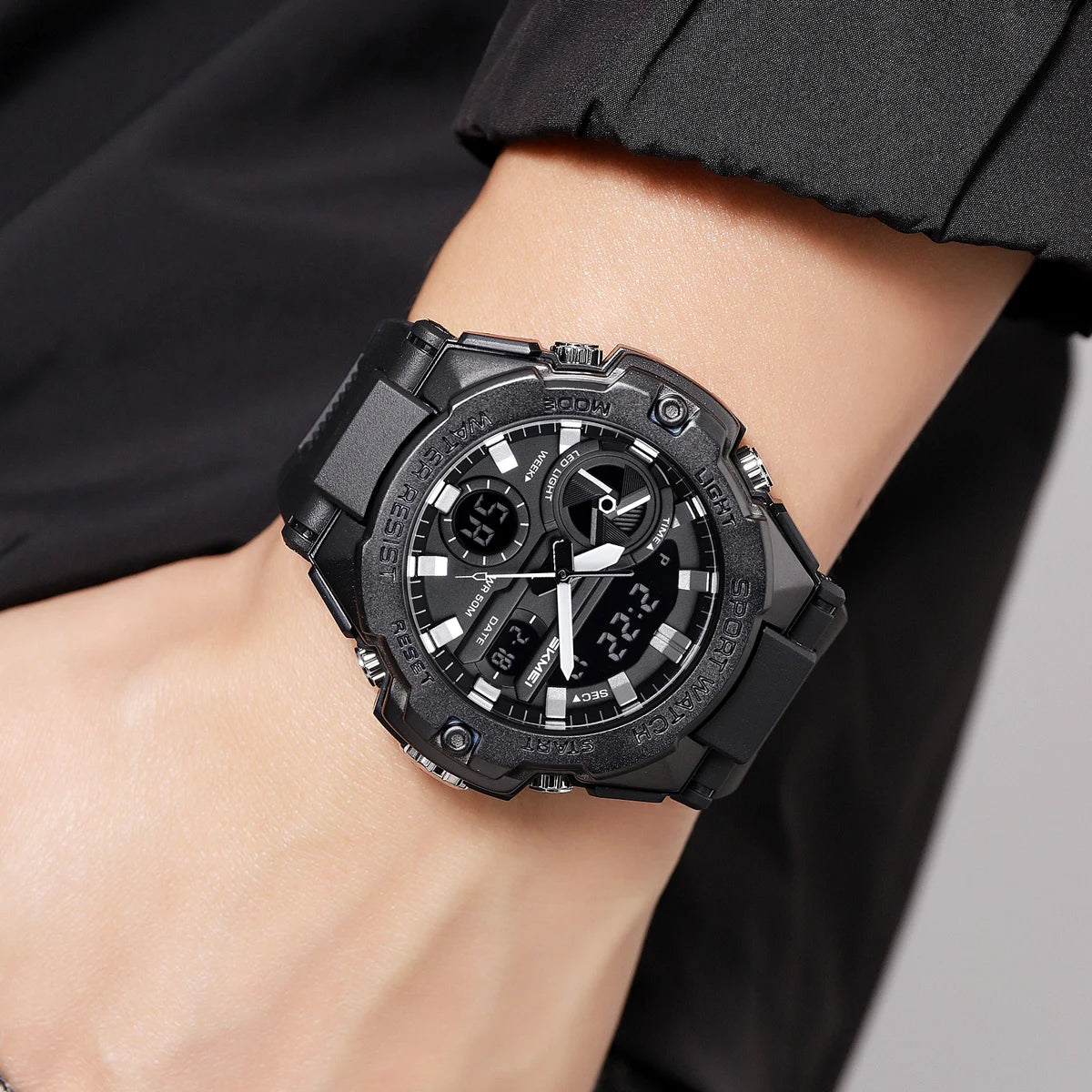 🕶️ Relógio Masculino SKMEI 2328 ⌚ Analógico + Digital 💥 Estilo Militar 🪖 Esportivo 🏋️♂️ à Prova d’Água 5ATM 💦 com Cronômetro, Alarme e Luz LED 🔦 | Pulseira PU Super Resistente 💪