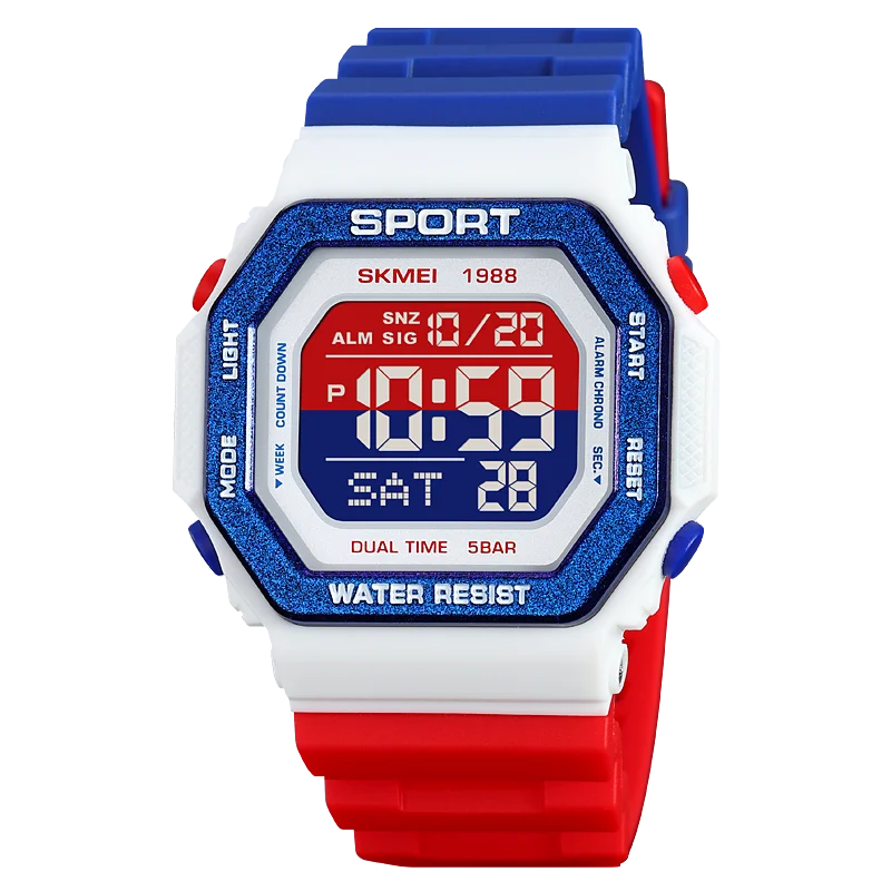⌚ Relógio Masculino Esportivo SKMEI 1988 🏃♂️ Digital com Luz de Fundo 💡 | Alarme, Cronômetro e Contagem Regressiva ⏱️ | À Prova D’Água 5ATM 💦 | Estilo Militar Tático ⚔️