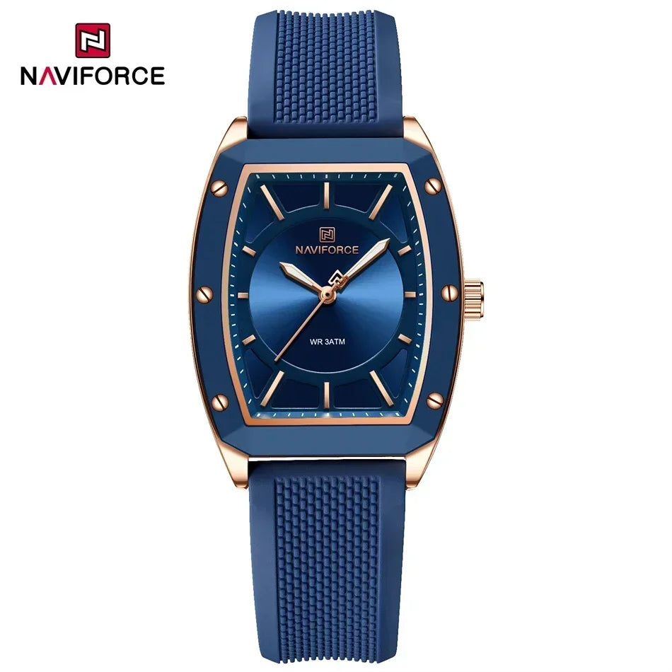 ⌚🌟Relógio Feminino NAVIFORCE NF5049 – Design Moderno e Conforto com Pulseira de Silicone