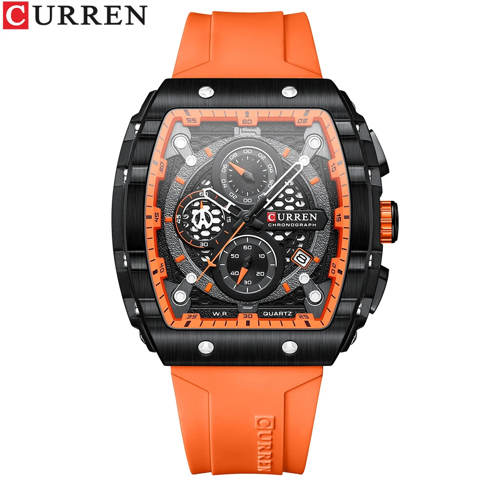 Relógio Curren 8442 Quartzo Silicone Moda 3ATM