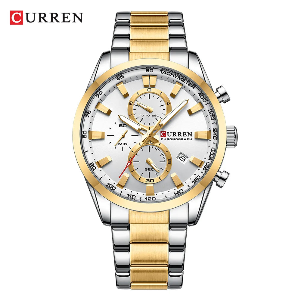 ⌚ Relógio Curren 8445 Moda e Casual Cronógrafo Quartzo 3ATM