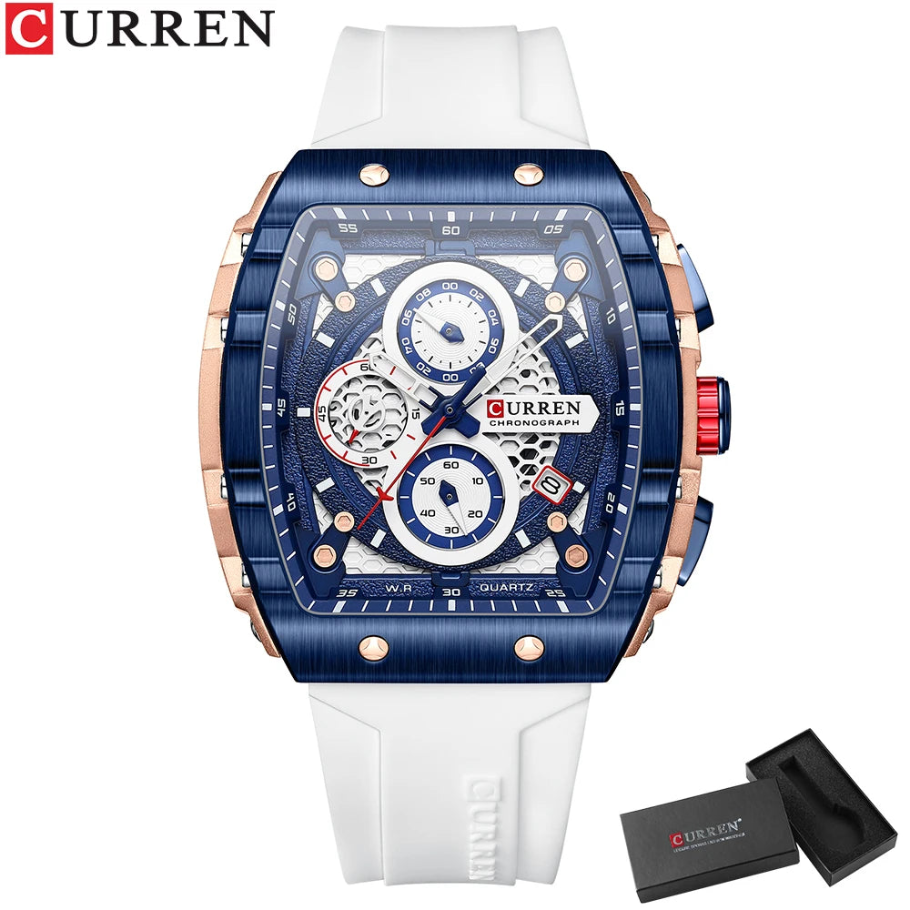 Relógio Curren 8442 Quartzo Silicone Moda 3ATM