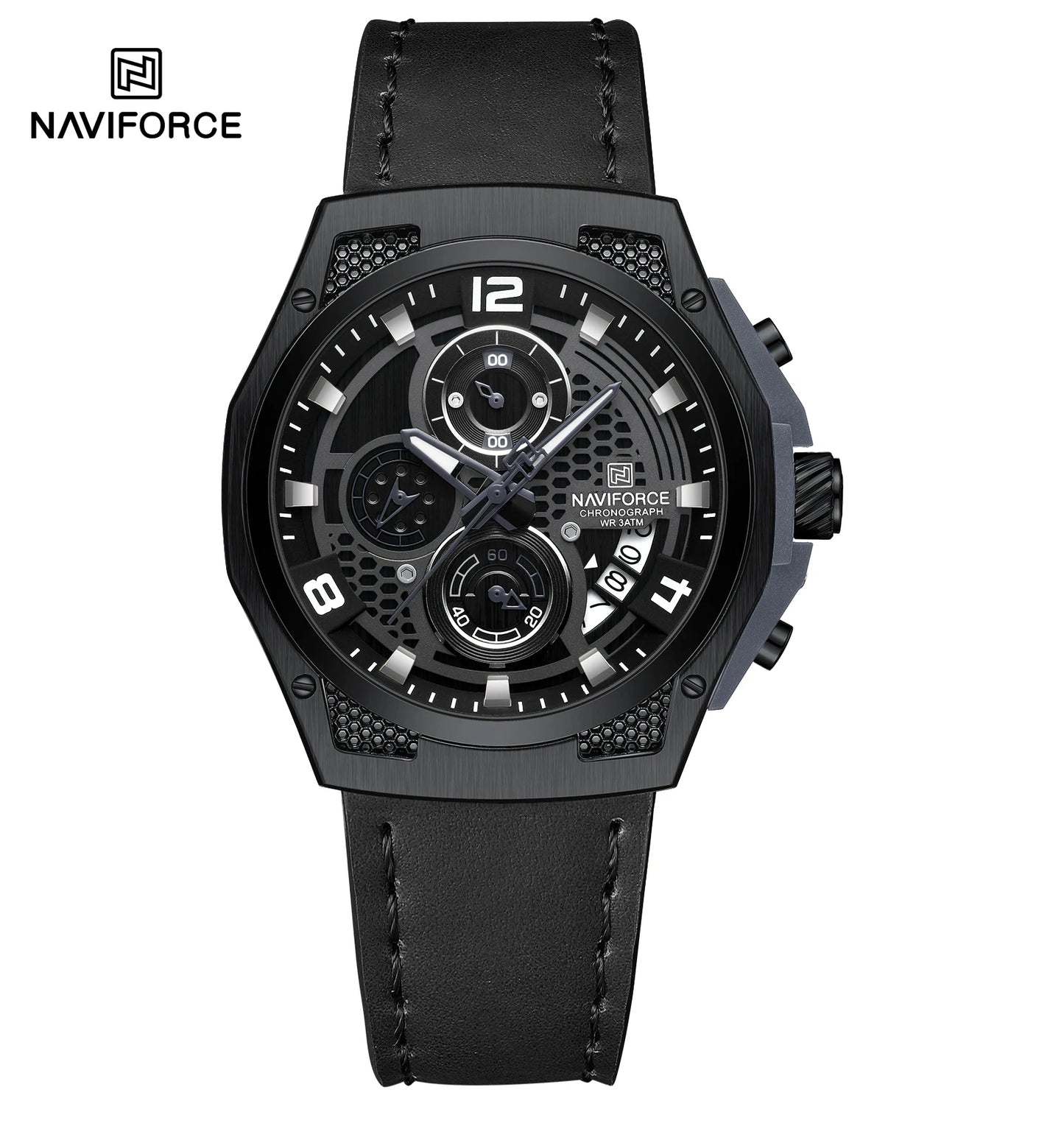 ⌚Relógio Masculino NAVIFORCE NF8051L – Cronógrafo Esportivo e Casual com Pulseira de Couro