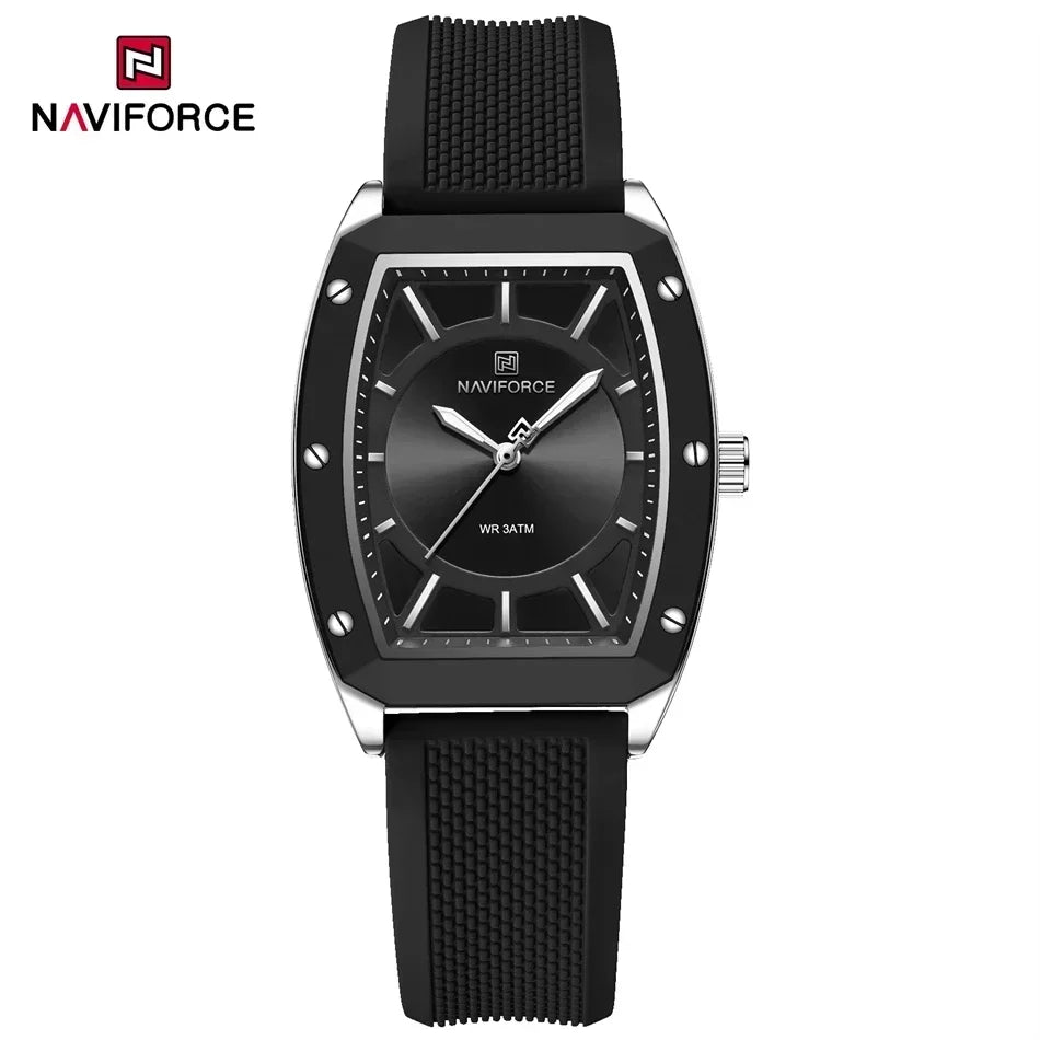 ⌚🌟Relógio Feminino NAVIFORCE NF5049 – Design Moderno e Conforto com Pulseira de Silicone