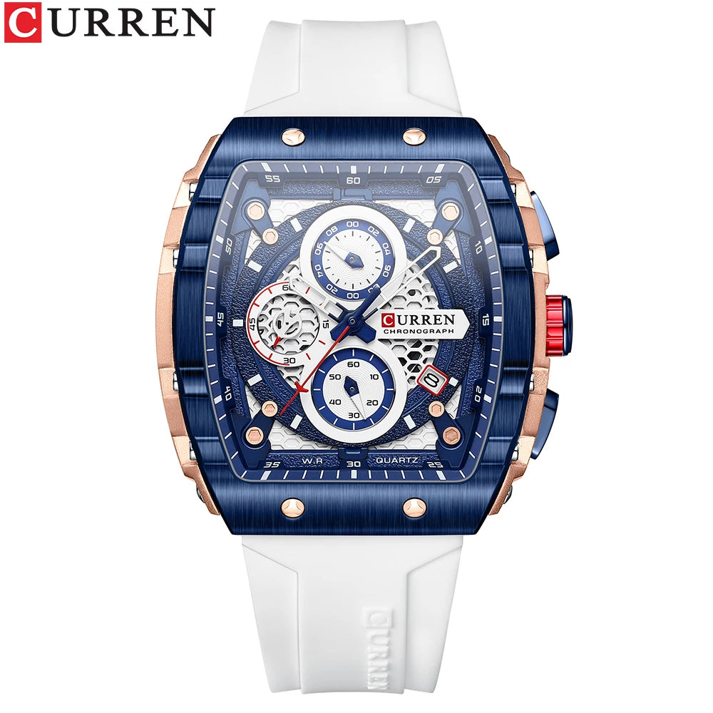 Relógio Curren 8442 Quartzo Silicone Moda 3ATM